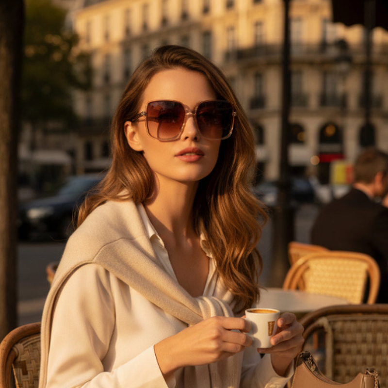 Sunglasses Big Square Sunglasses Rice Nail Sunglasses